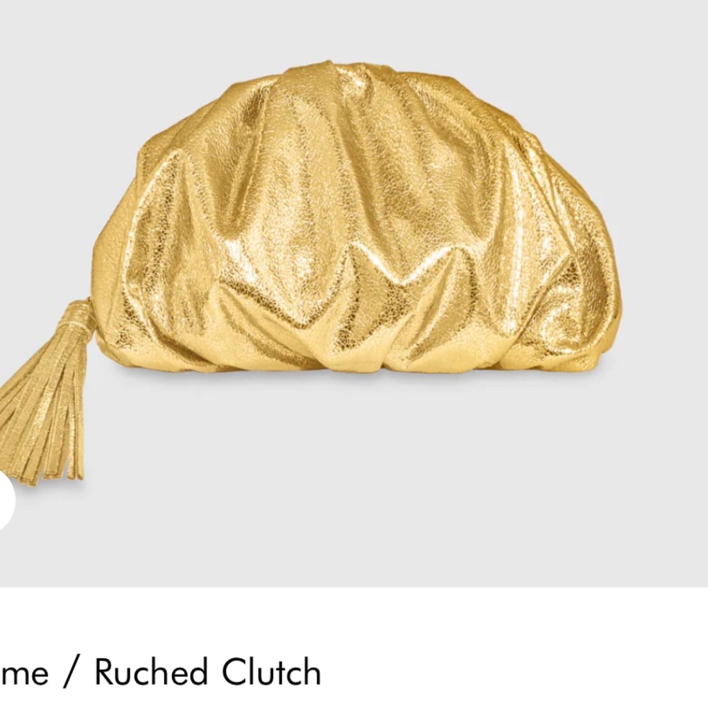 Rebecca Minkoff Gold Clutch with Tassel Ruched Clutch